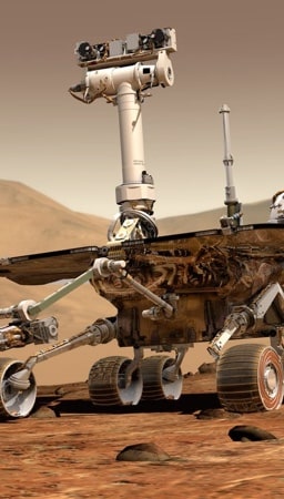 Rover on mars like surface